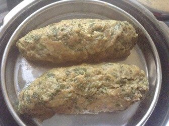 steamed kothimbir vadi - Coriander vadi